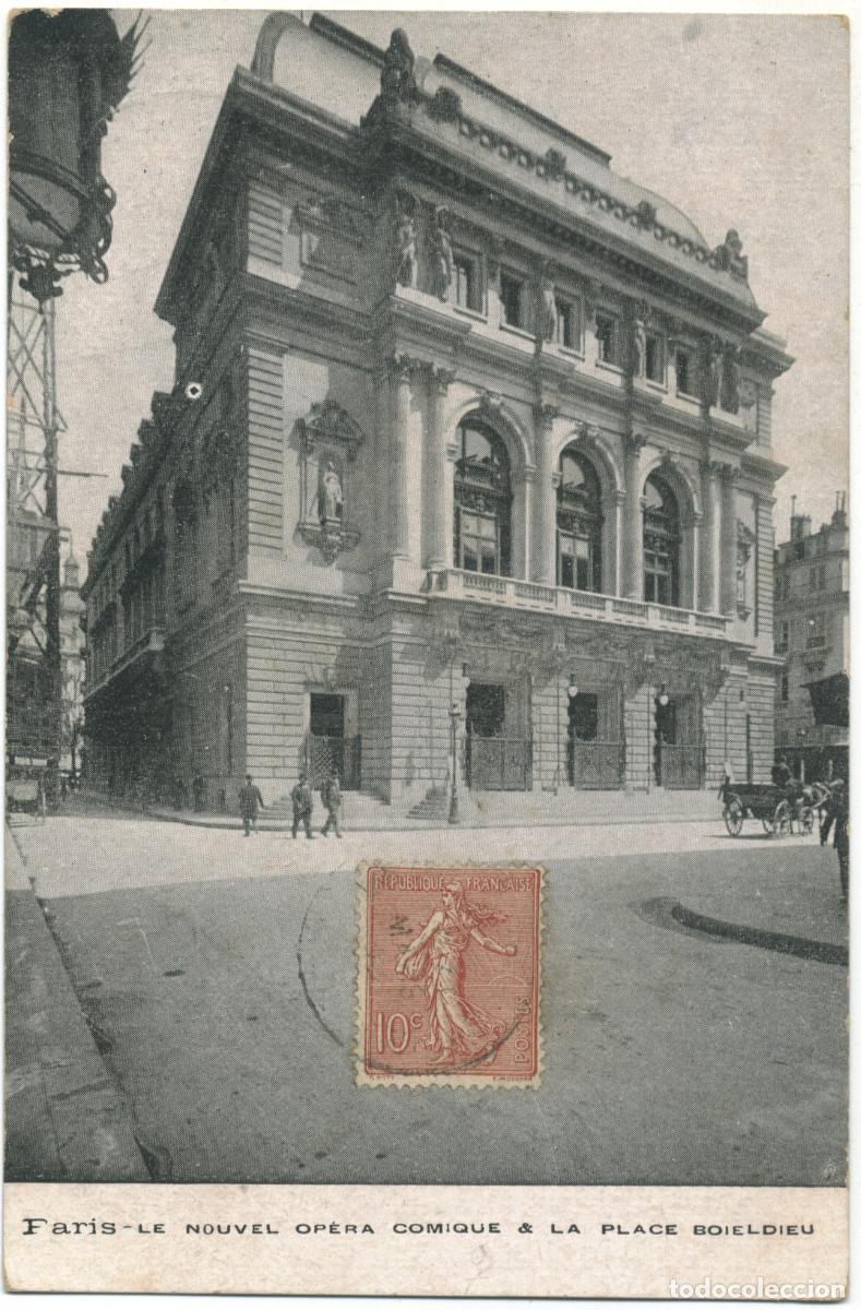 Postkarten: PARIS_Op&eacute;ra Comique & Place Boieldieu_Sin datos / Teatros Francia