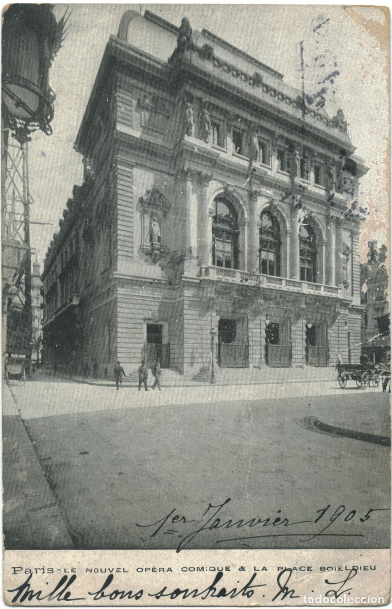 Postkarten: PARIS_Op&eacute;ra Comique & Place Boieldieu_Sin datos / Teatros Francia