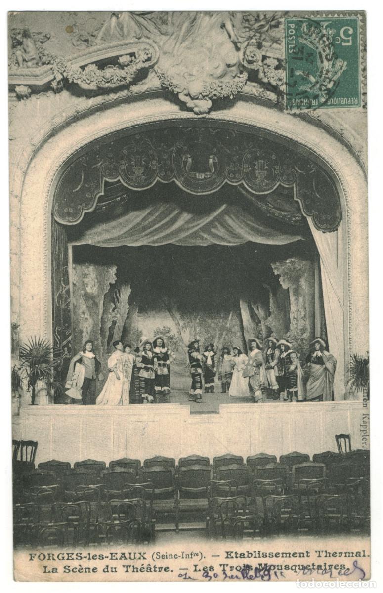 Postales: FORGUES LES EAUX_Etablissement Thermal & Les trois mousquetaires_Sin datos / Teatros Francia