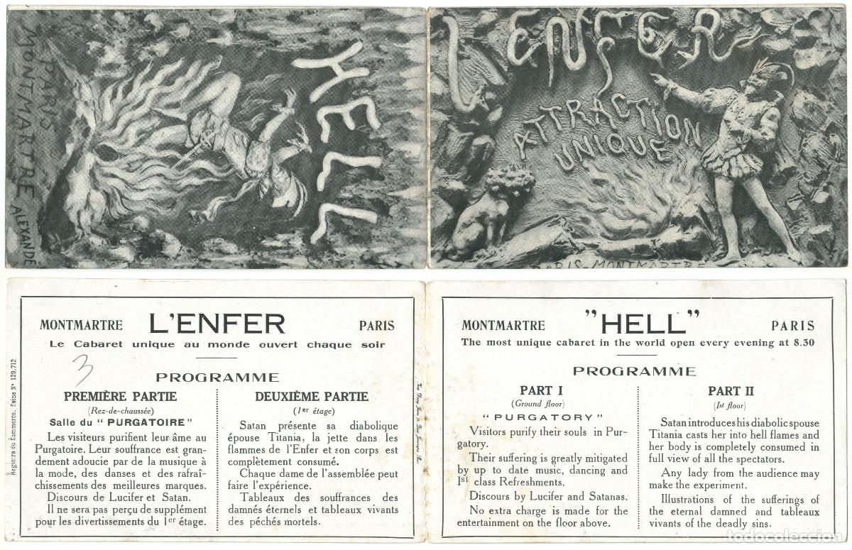 Postales: PARIS_Cabarets du Ciel et de l'Enfer / Teatros Francia