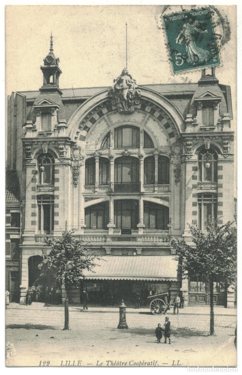 Postales: LILLE_Th&eacute;&acirc;tre Coop&eacute;ratif_LL. 122 / Teatros Francia