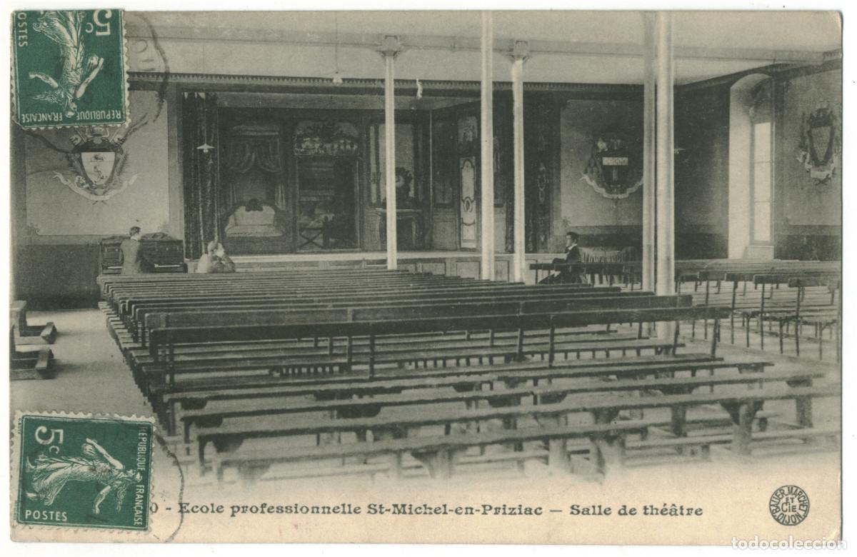 Postales: SAINT MICHEL EN PRIZIAC_&Eacute;cole Professionnelle Salle de Th&eacute;&Agrave;tre_Bauer Marchet / Teatros Francia