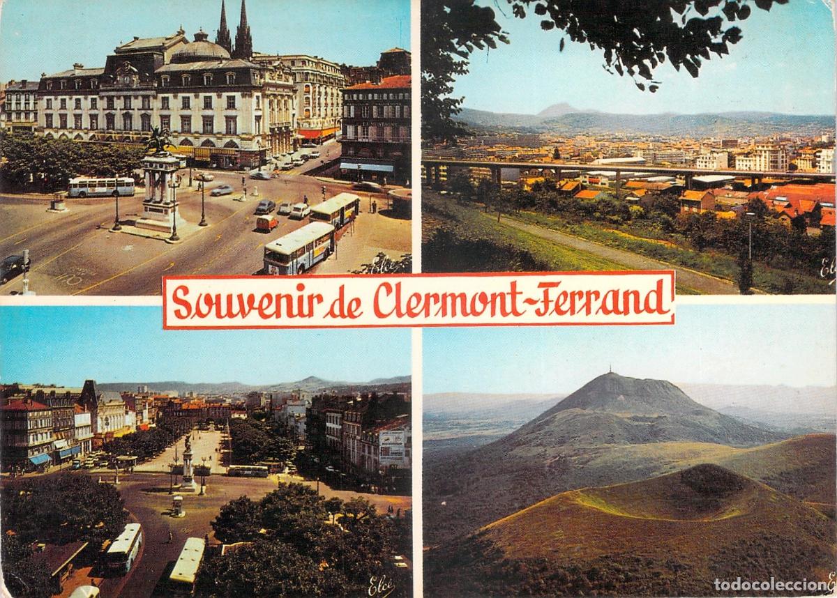 Postales: Postal de Clermont-Ferrand con Vistas del Puy de D&ocirc;me y Place de Jaude