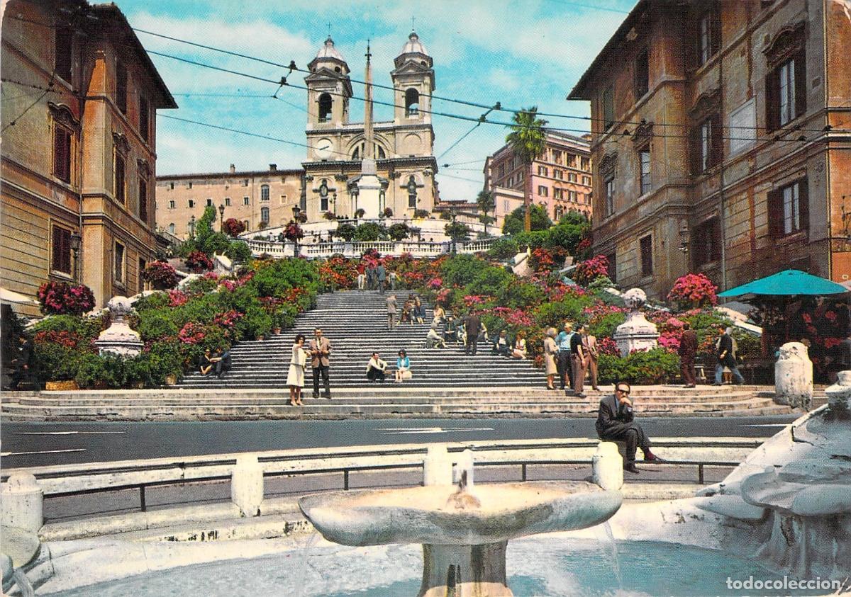 Postcards: Postal de la Plaza de Espa&ntilde;a y Trinit&agrave; dei Monti en Roma