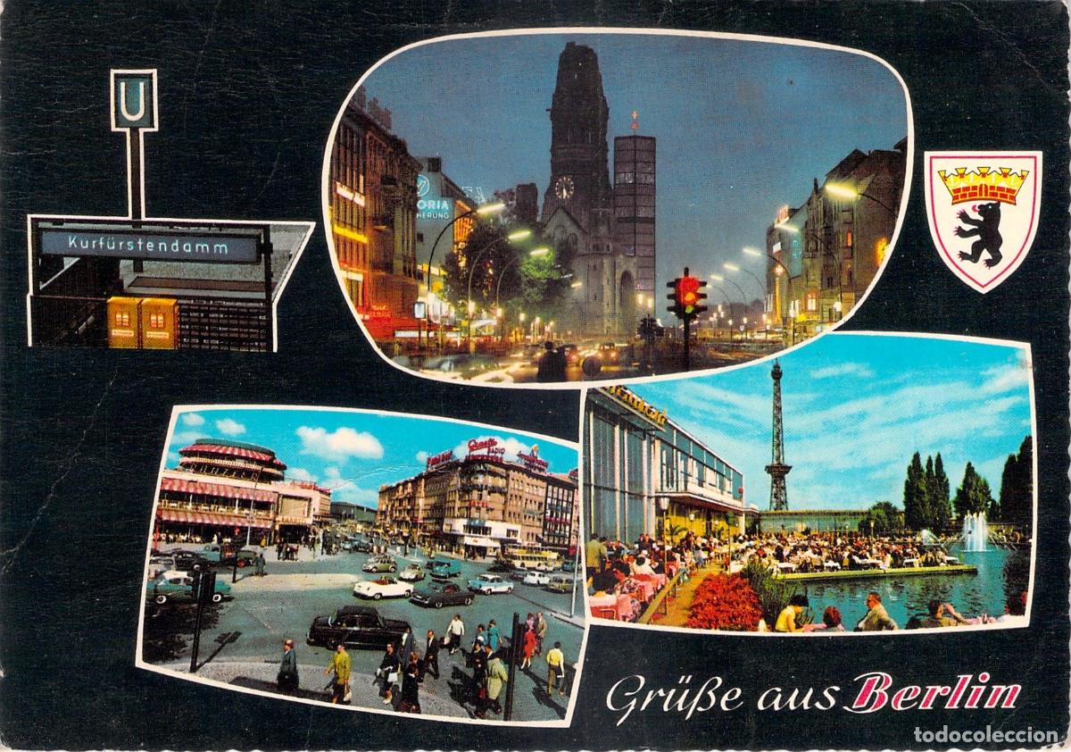 Postales: Postal Multivista de Berl&iacute;n con Kurf&uuml;rstendamm y Funkturm