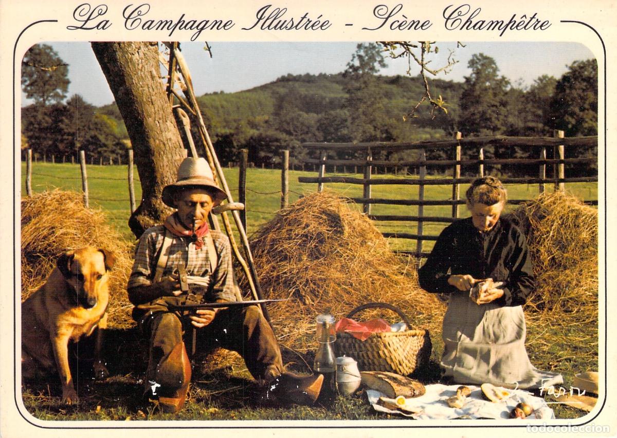 Postkarten: Postal de la Campi&ntilde;a Francesa Escena de Campesinos en Verano