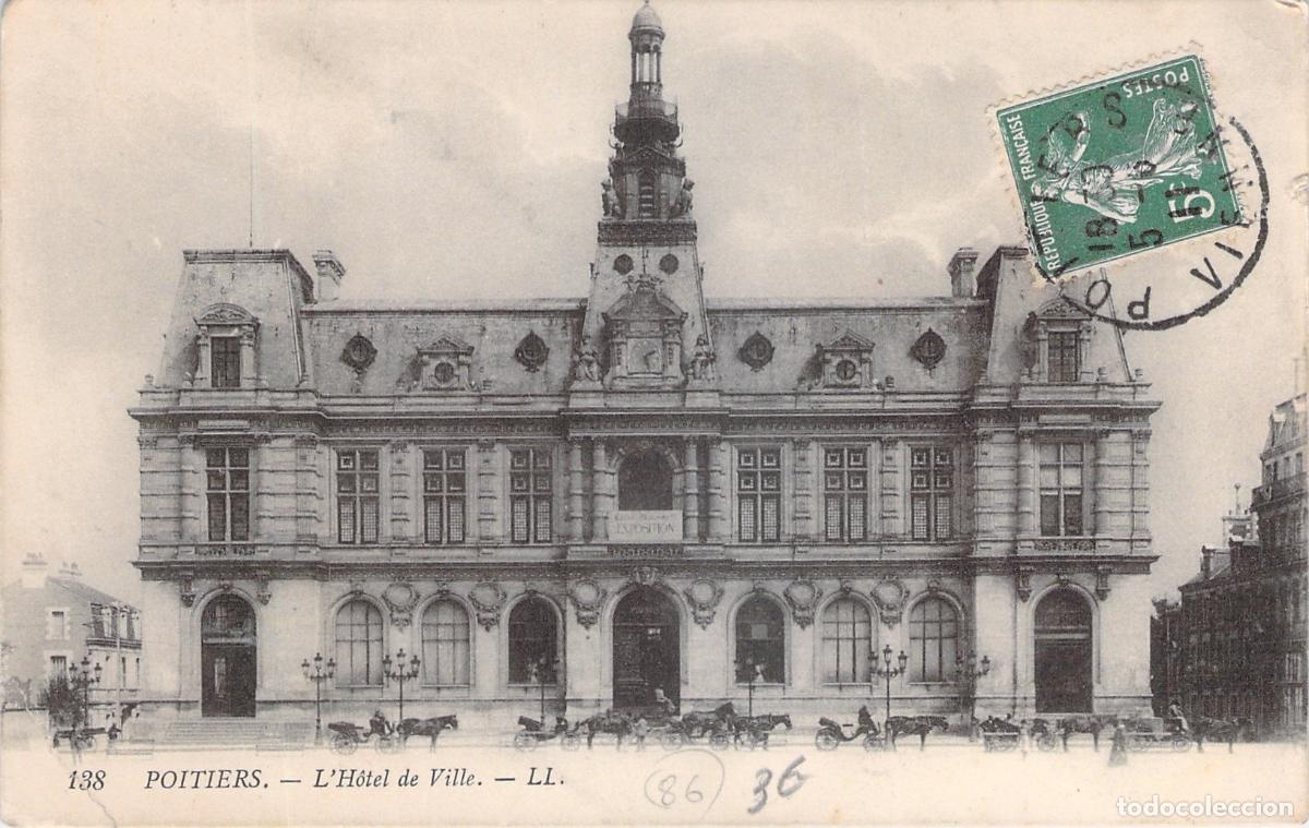 Postales: Tarjeta Postal del H&ocirc;tel de Ville en Poitiers, Francia