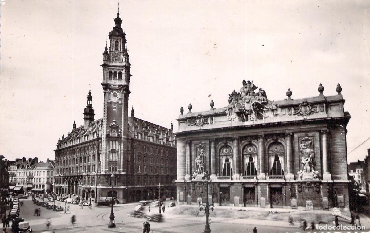 Postales: Postal de la Bolsa y el Teatro en Lille, Francia