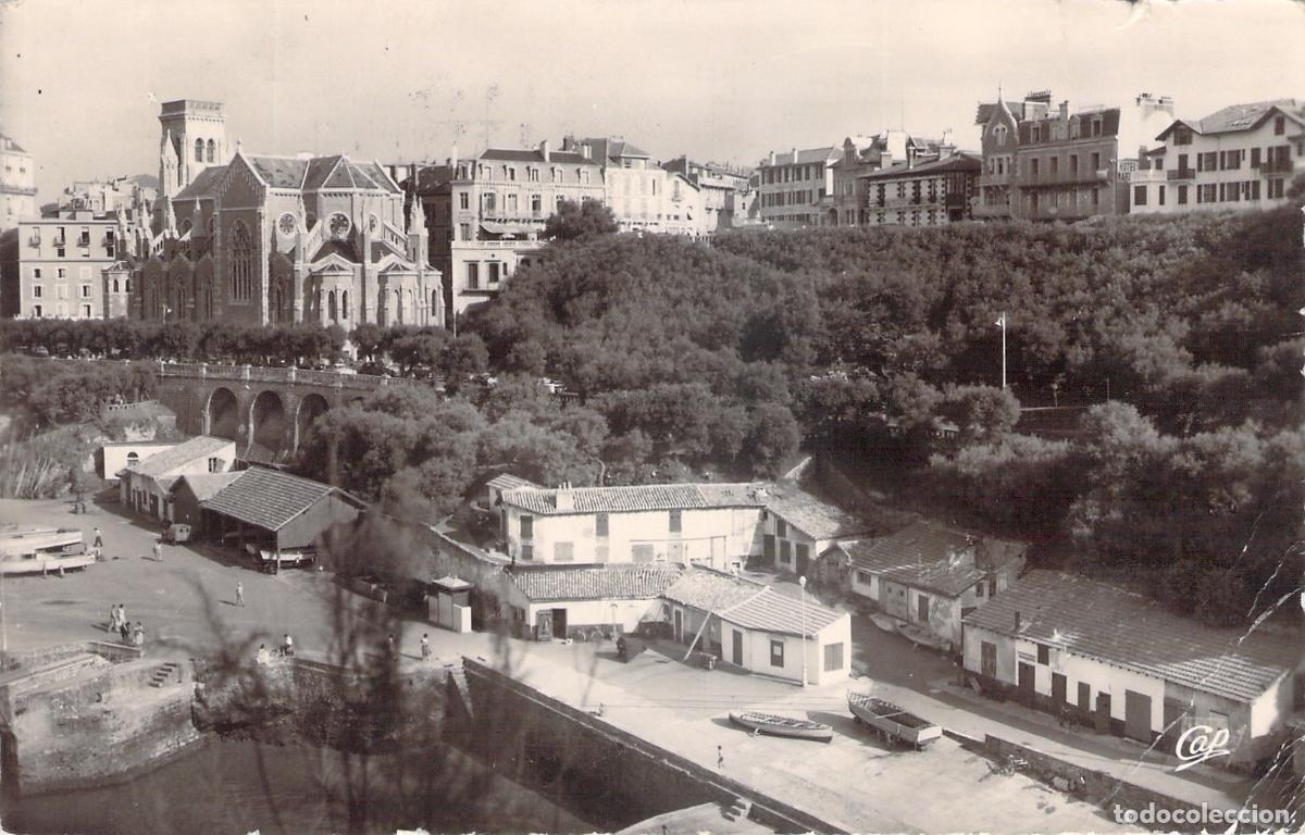 Postales: Postal de Biarritz: Puerto de Pescadores e Iglesia de Santa Eugenia