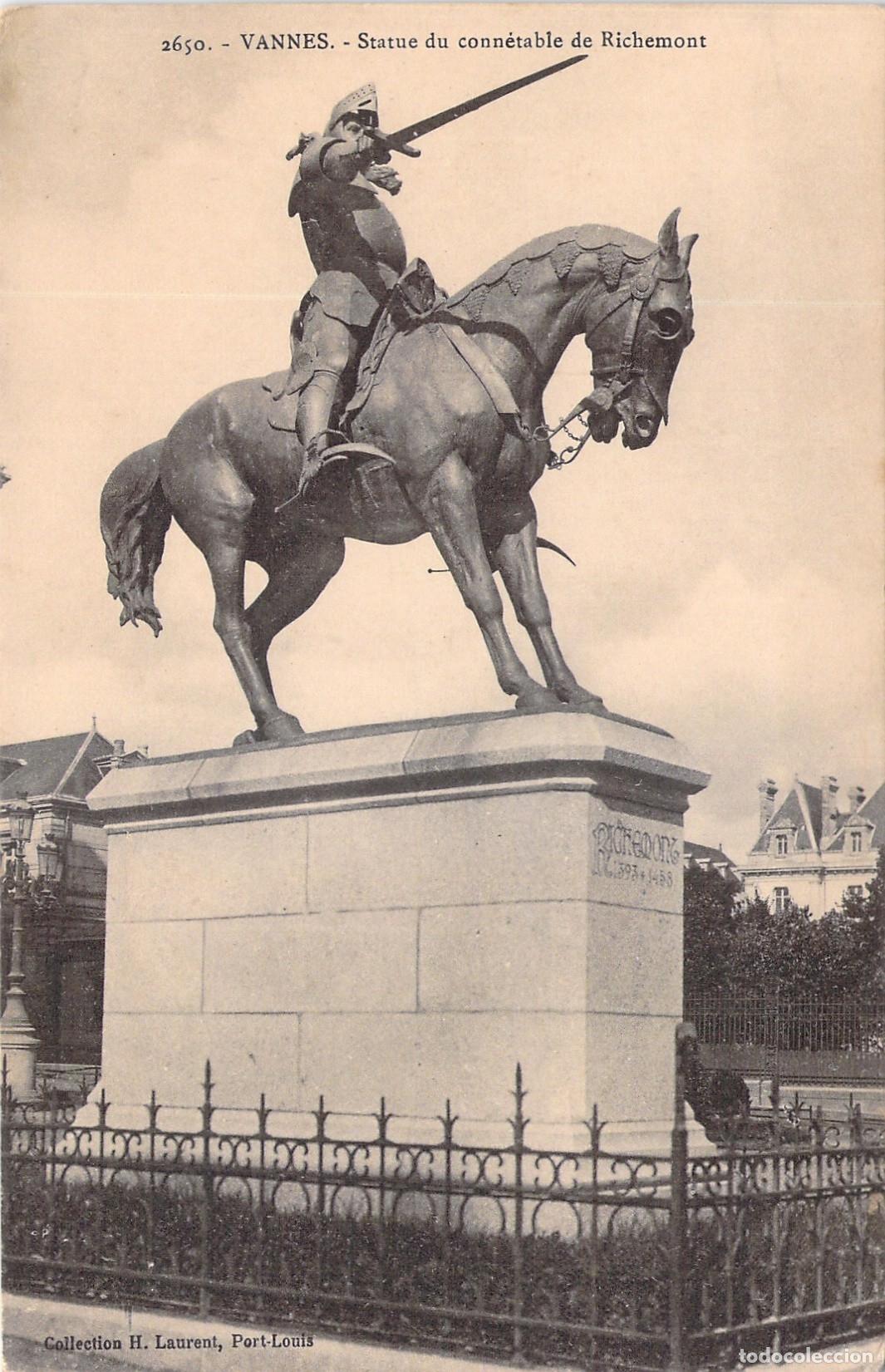 Postales: Postal de la Estatua del Condestable de Richemont en Vannes