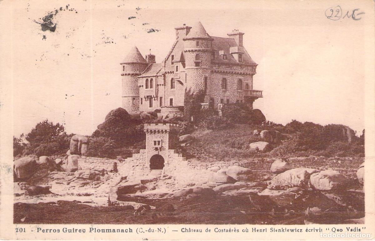 Postales: Postal Castillo de Costa&eacute;r&egrave;s Perros-Guirec Ploumanach Breta&ntilde;a