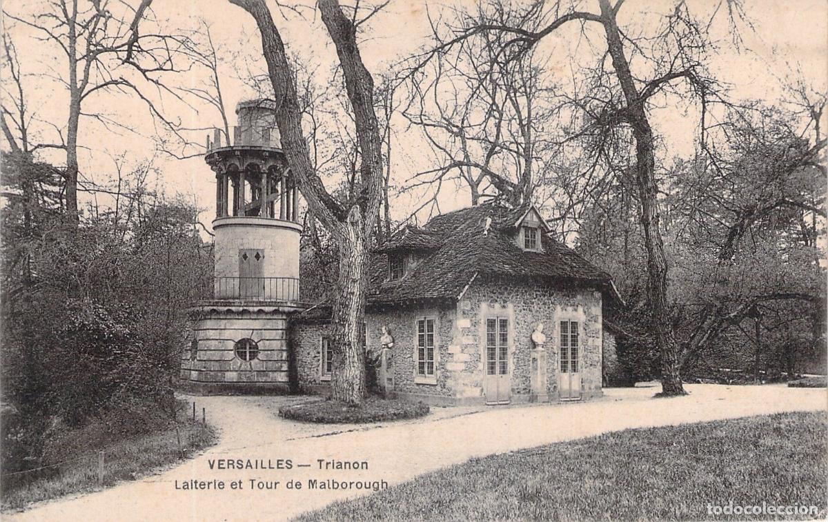 Postales: Postal de Versalles: Lecher&iacute;a y Torre de Malborough, Trianon