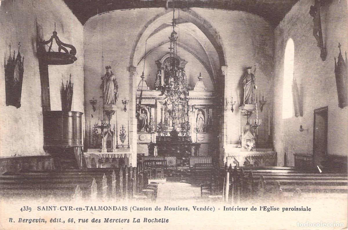 Postales: Postal del Interior de la Iglesia de Saint-Cyr-en-Talmondais, Vend&eacute;e