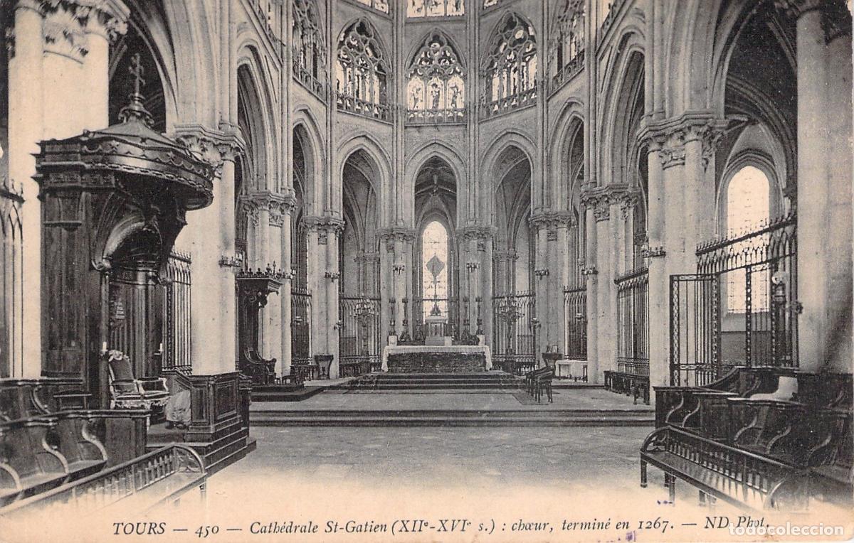 Postales: Postal Interior de la Catedral de Saint-Gatien en Tours