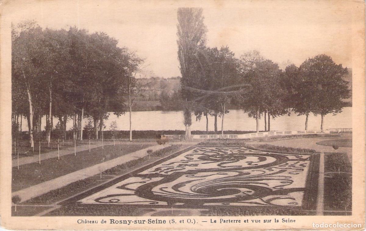 Postales: Postal del Castillo de Rosny-sur-Seine y su Jard&iacute;n sobre el Sena