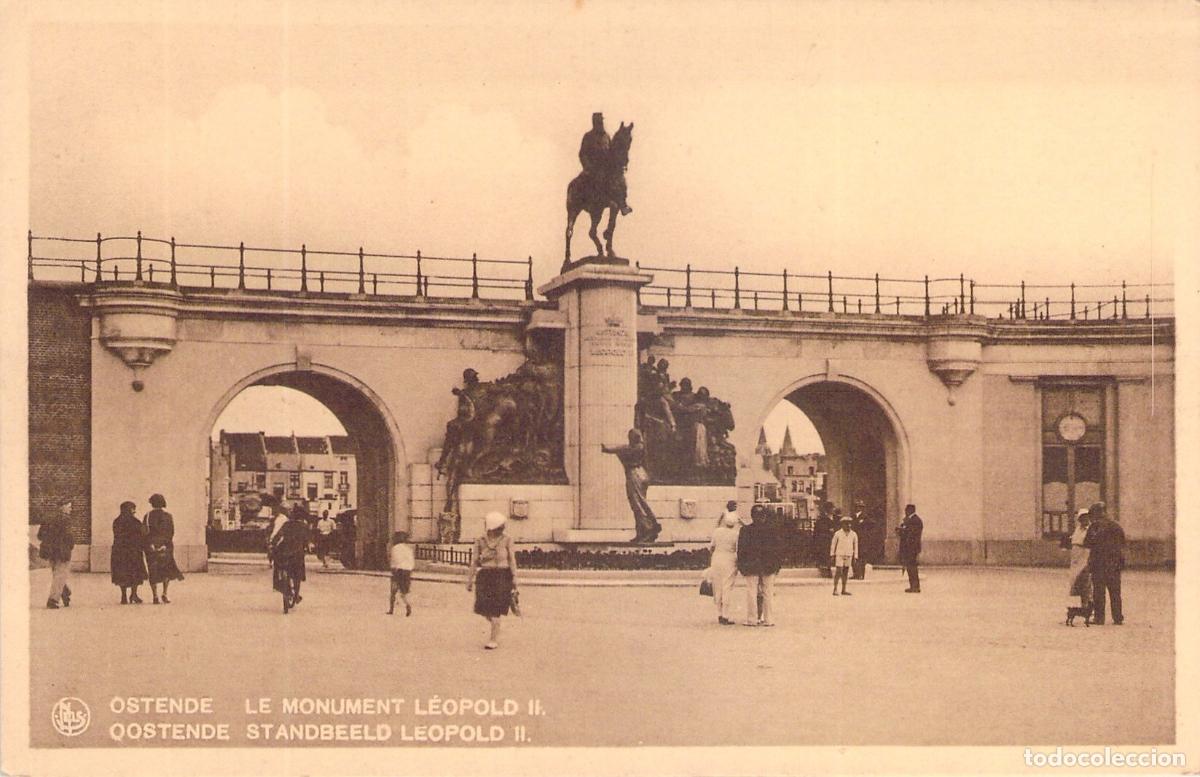 Postales: Postal de Ostende Monumento a Leopoldo II B&eacute;lgica