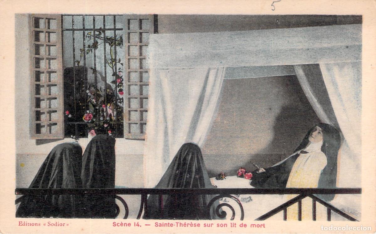 Postales: Postal de Santa Teresa de Lisieux en su Lecho de Muerte