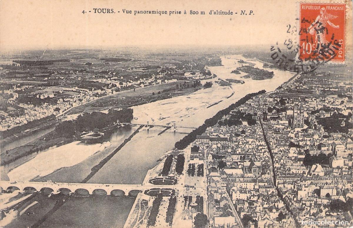 Postales: Postal de Tours Francia Vista A&eacute;rea Panor&aacute;mica del R&iacute;o Loira