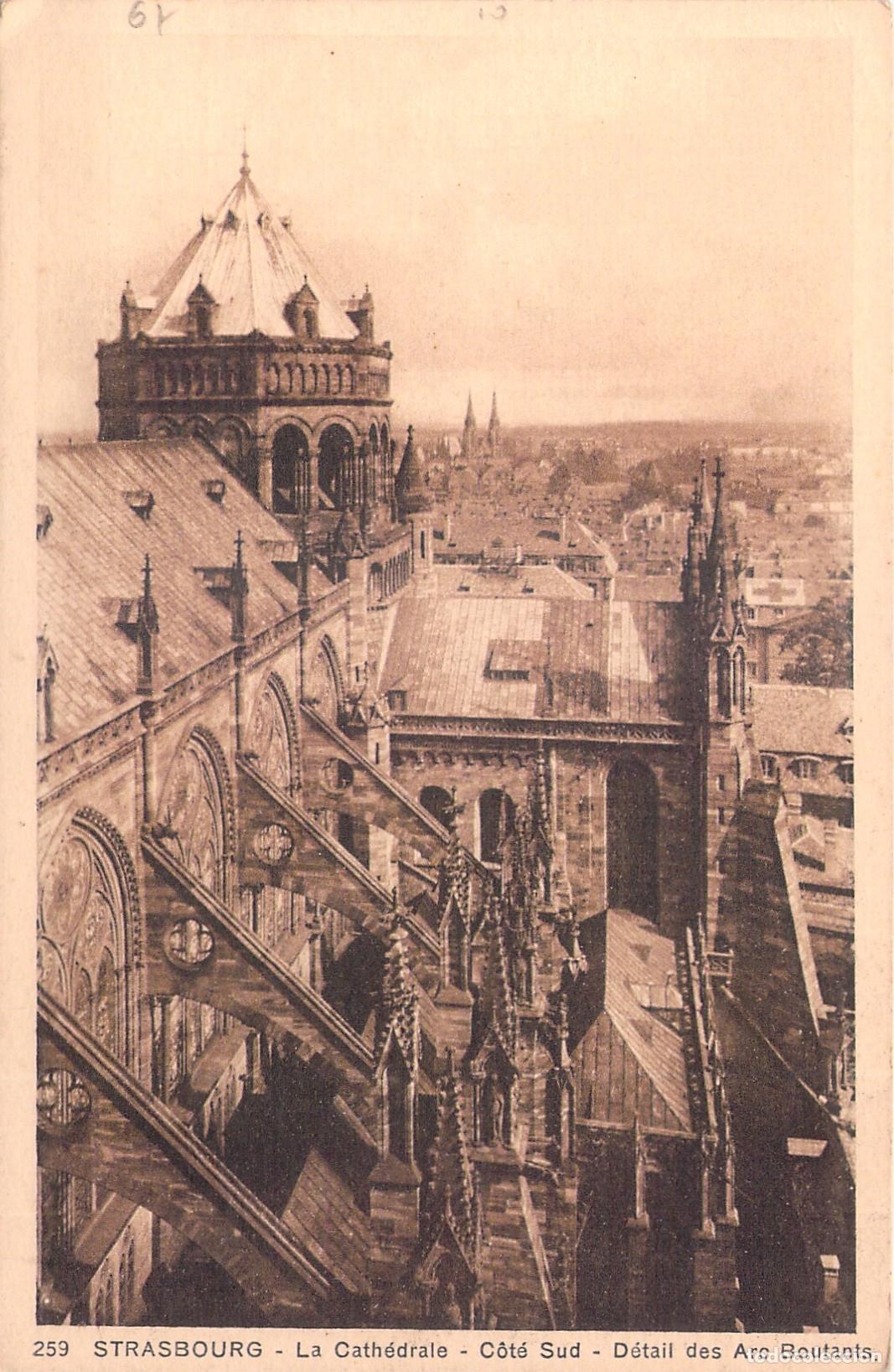 Postales: Postal de la Catedral de Estrasburgo - Detalle de Arcbotantes
