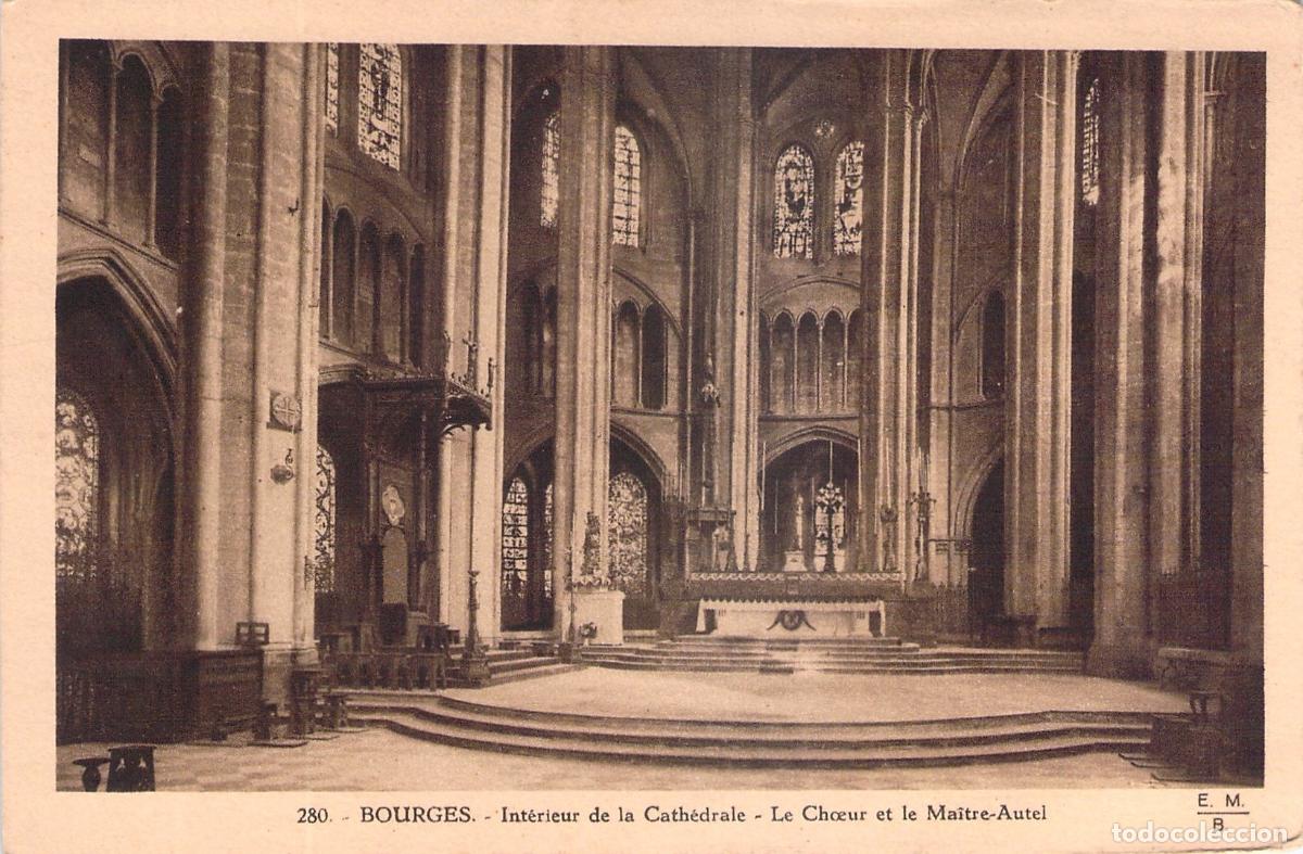 Postales: Postal de la Catedral de Bourges Francia Interior del Coro