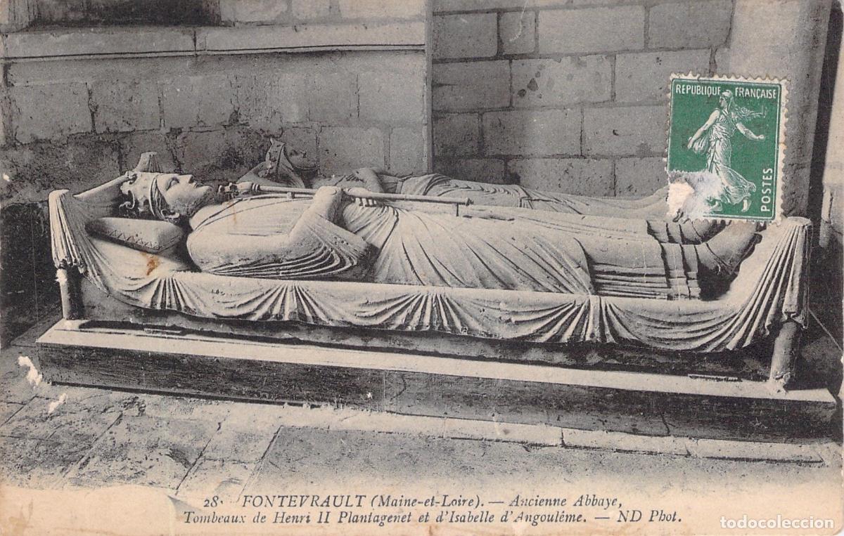 Postales: Postal de la Abad&iacute;a de Fontevrault Tumbas de Enrique II e Isabel