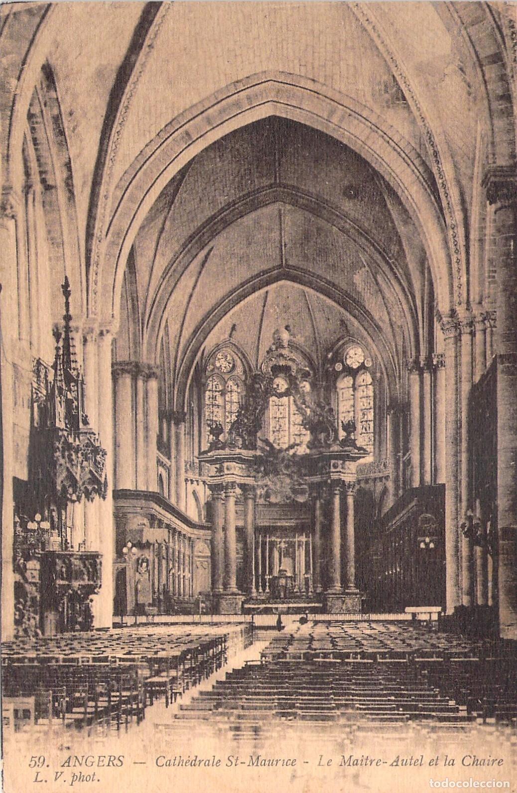 Postales: Tarjeta Postal Catedral de San Mauricio Angers Interior Altar