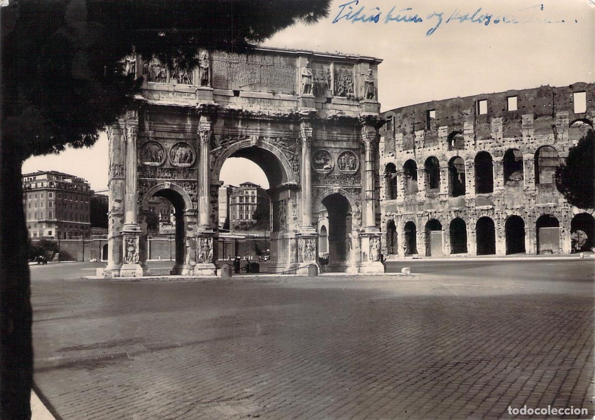 Postcards: Postal de Roma: Arco de Constantino y Coliseo, Italia