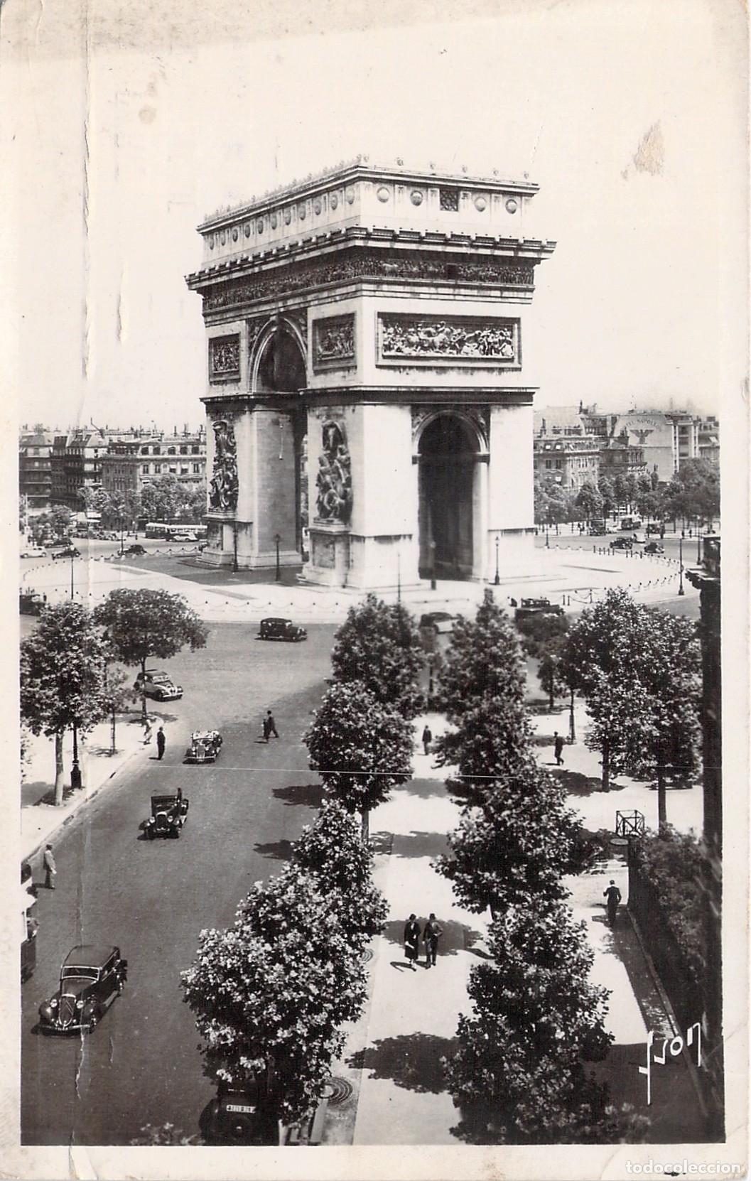 Cartoline: Postal de Par&iacute;s con Vista del Arco de Triunfo