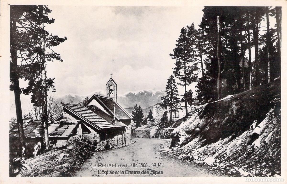 Postcards: Postal de Peira-Cava, la Iglesia y la Cadena de los Alpes