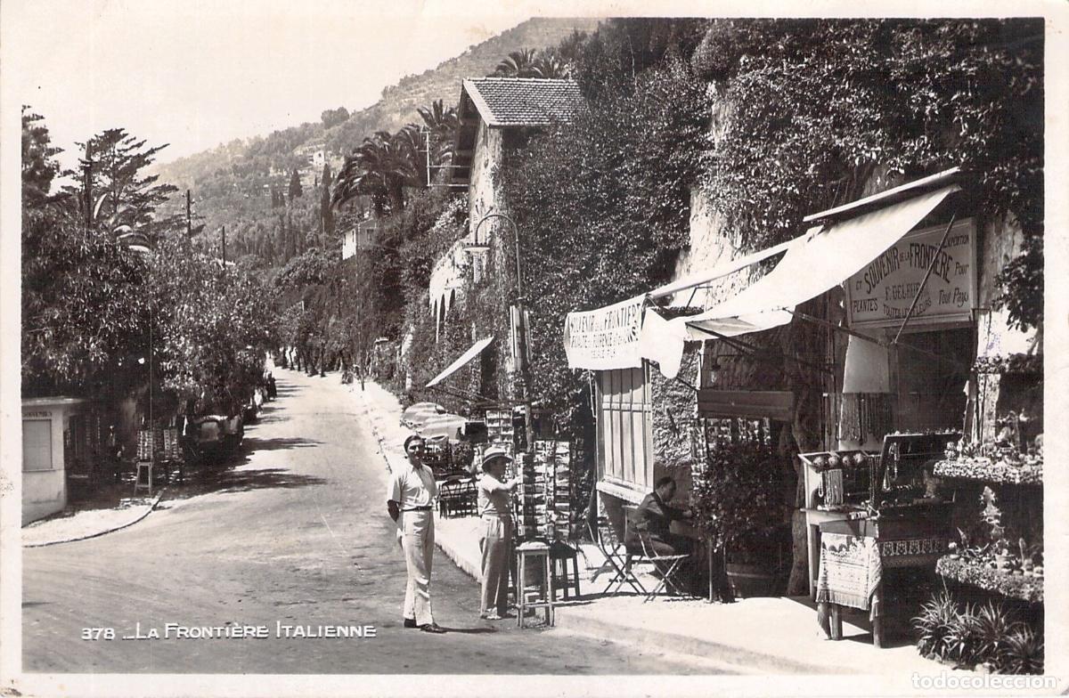 Cartes Postales: Postal de la Frontera Italiana y Tiendas de Souvenirs, Menton