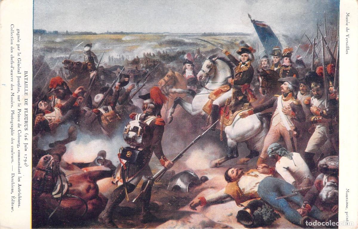 Postales: Postal Batalla de Fleurus Pintura de Mauzaisse Museo de Versalles