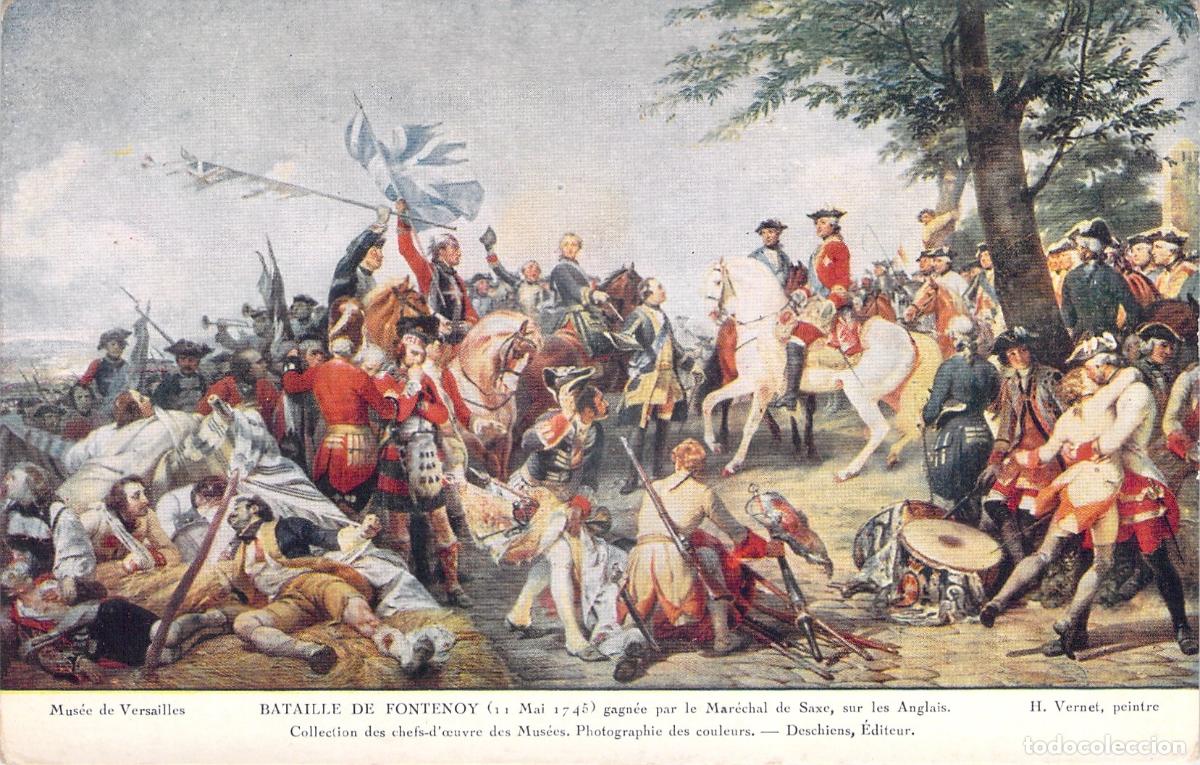 Postales: Postal Batalla de Fontenoy de Horace Vernet Museo de Versalles