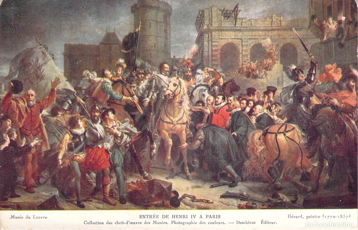 Postales: Postal de la Entrada de Enrique IV en Par&iacute;s, Museo del Louvre