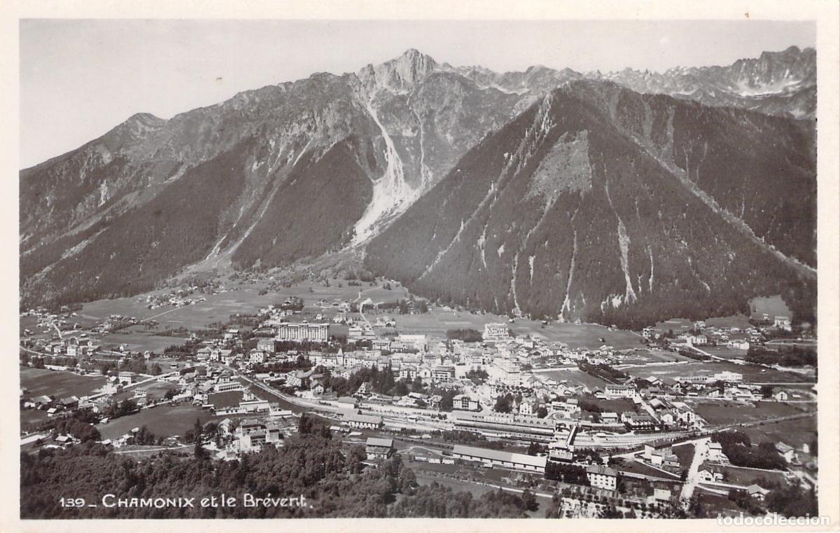 Postales: Postal de Chamonix y el Monte Br&eacute;vent, Alpes Franceses