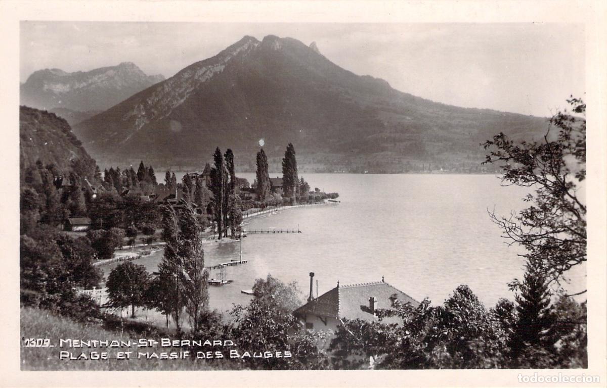 Postales: Postal de Menthon-Saint-Bernard, Lago de Annecy y Macizo de Bauges
