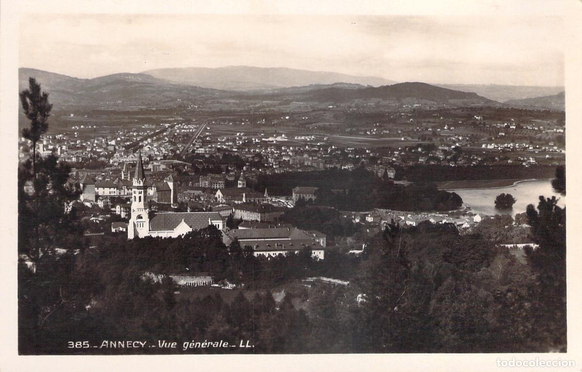 Postales: Postal de Vista General de Annecy con su Famosa Bas&iacute;lica
