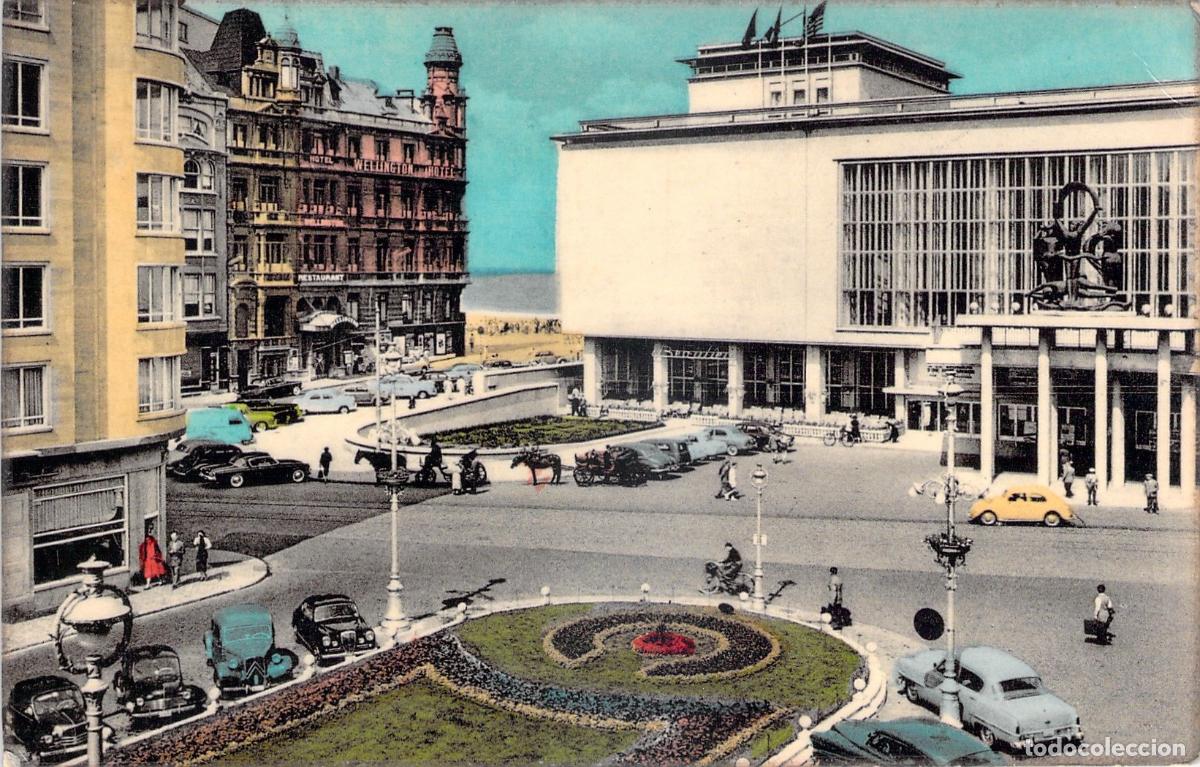 Postales: Postal de Ostende con el Kursaal y Coches Cl&aacute;sicos en B&eacute;lgica