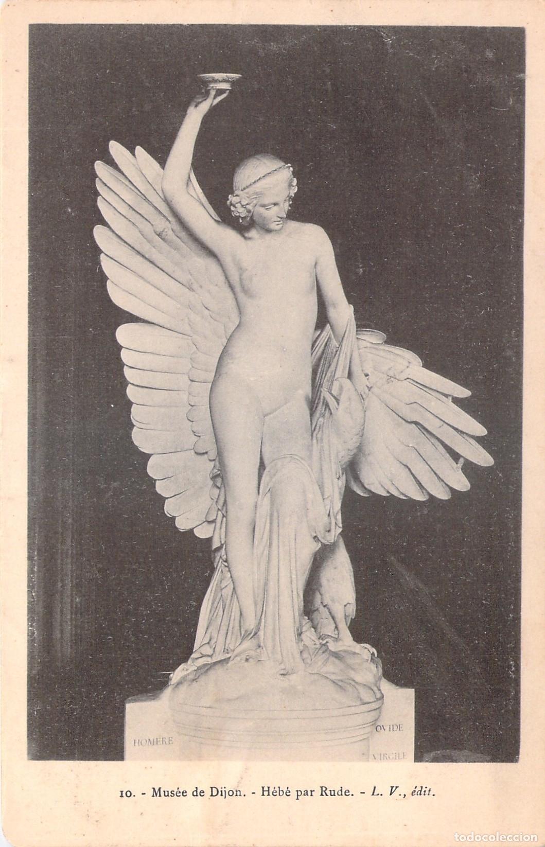 Cartoline: Postal de la Escultura Hebe de Fran&ccedil;ois Rude Museo de Dijon