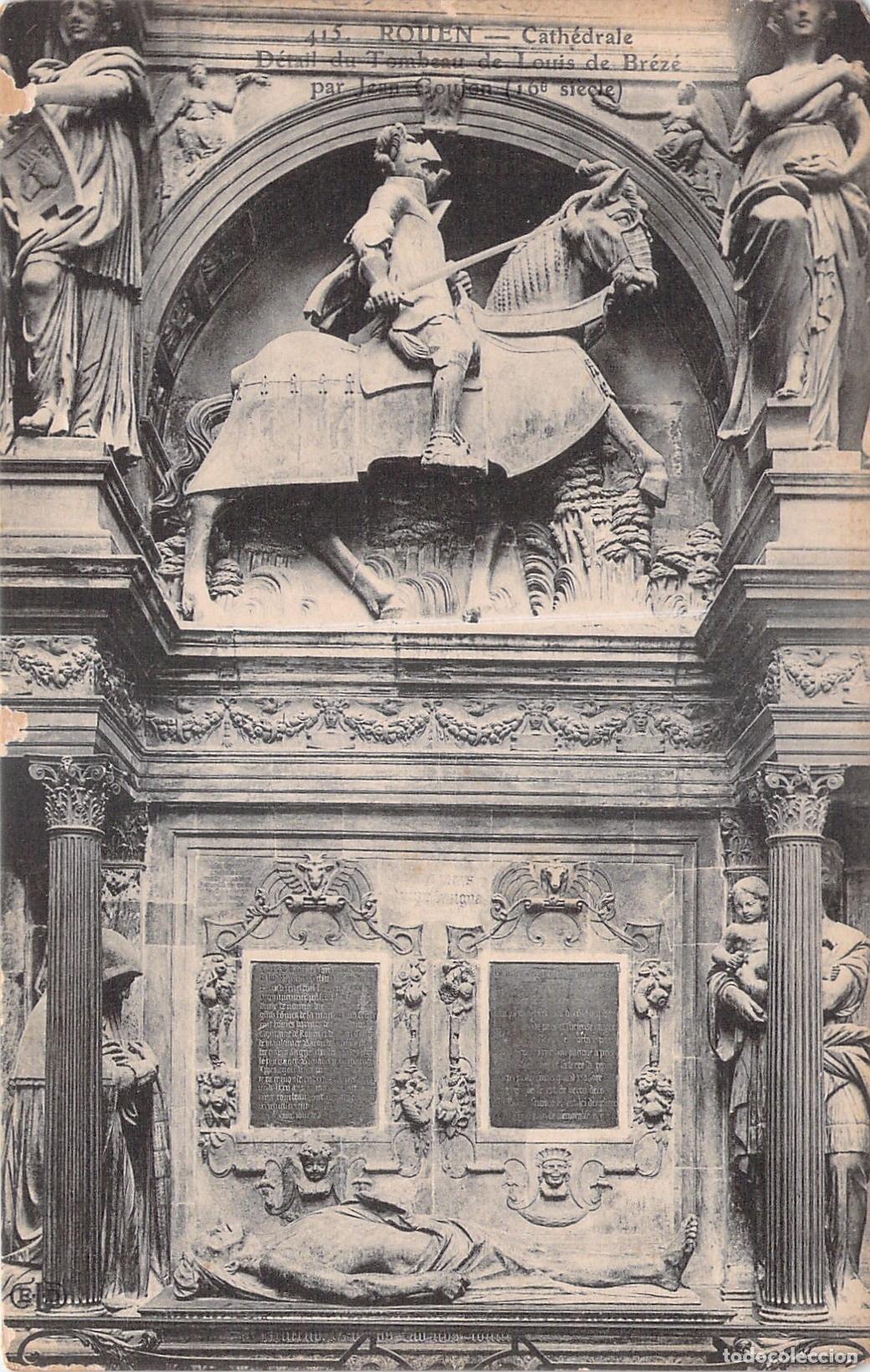 Cartes Postales: Postal Catedral de Rouen Detalle de la Tumba de Louis de Br&eacute;z&eacute;