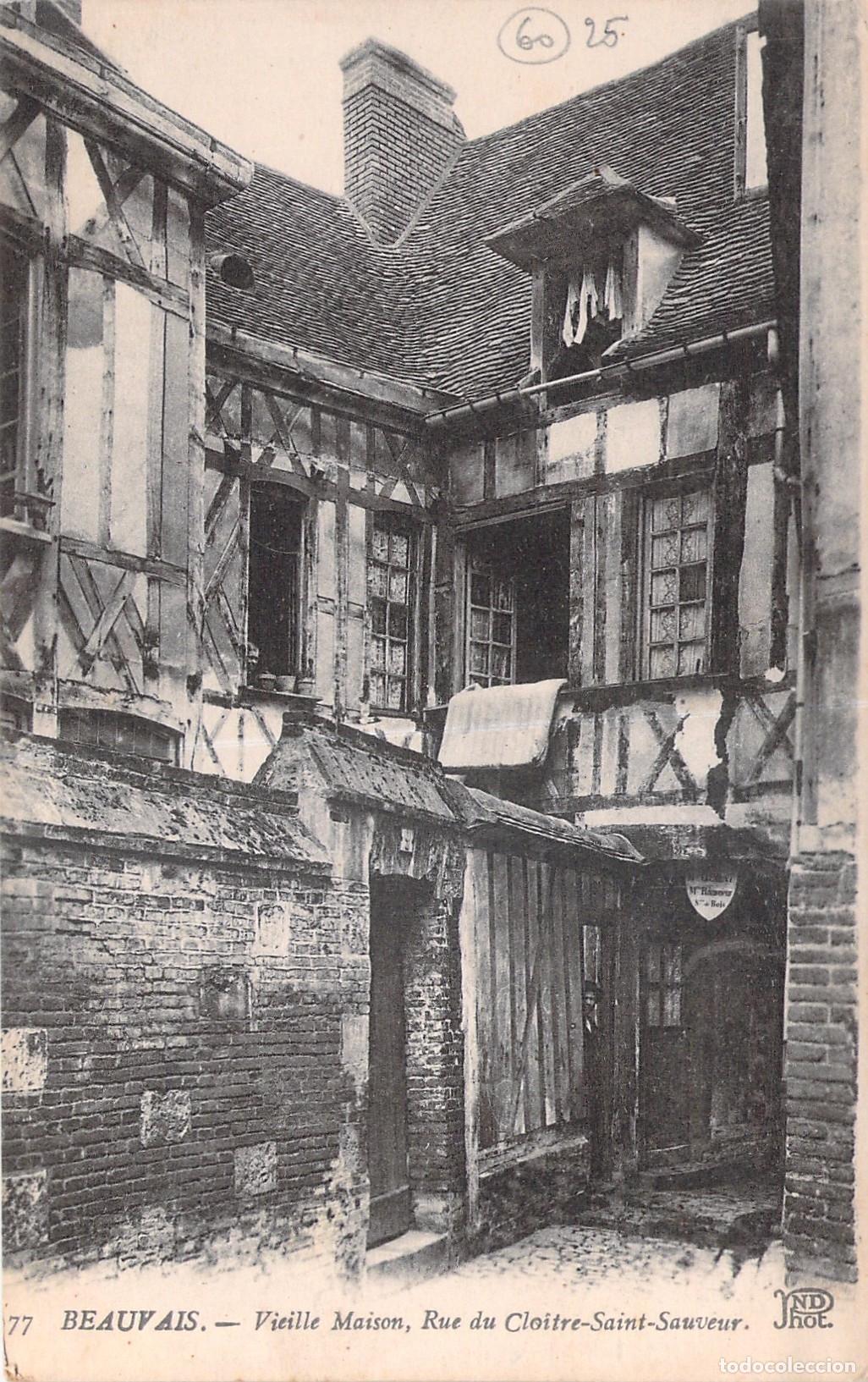 Postkarten: Tarjeta Postal de Beauvais: Antigua Casa en Rue du Clo&icirc;tre-Saint-Sauveur
