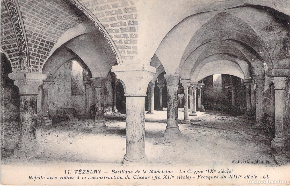 Cartoline: Tarjeta Postal de la Cripta de la Bas&iacute;lica de V&eacute;zelay, Francia
