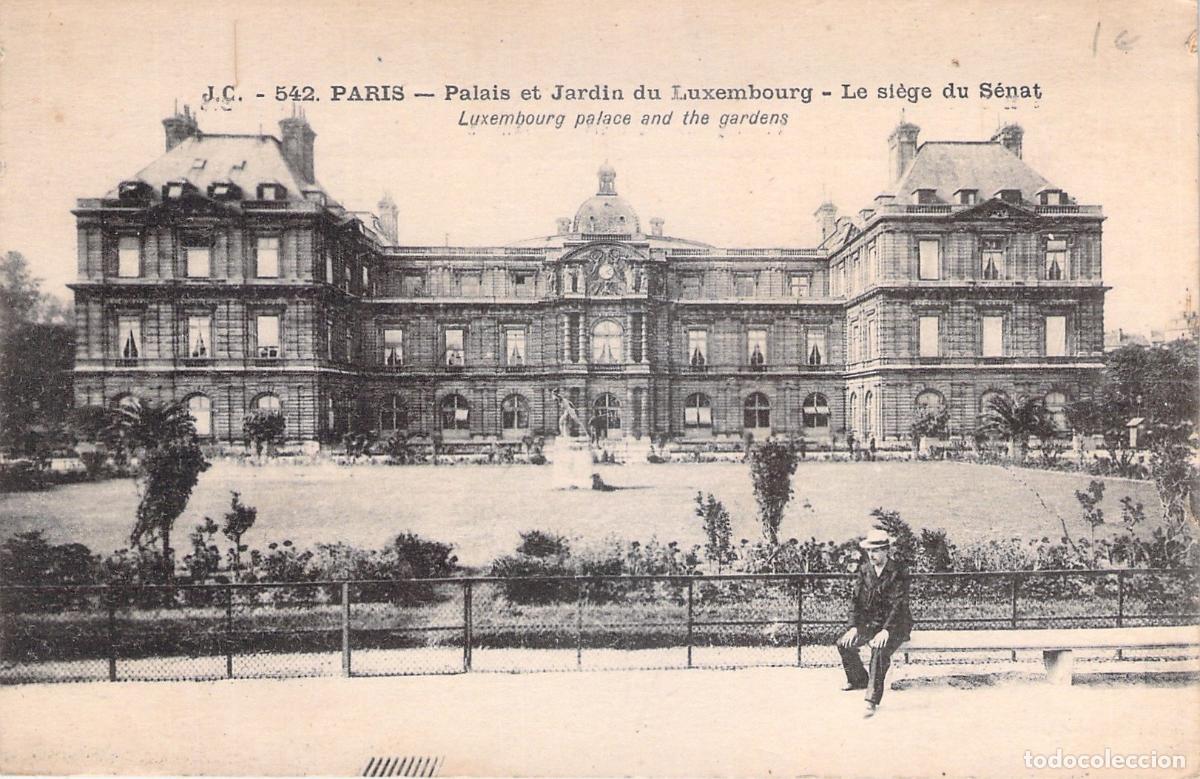 Cartoline: Postal de Par&iacute;s: Palacio y Jardines del Luxemburgo