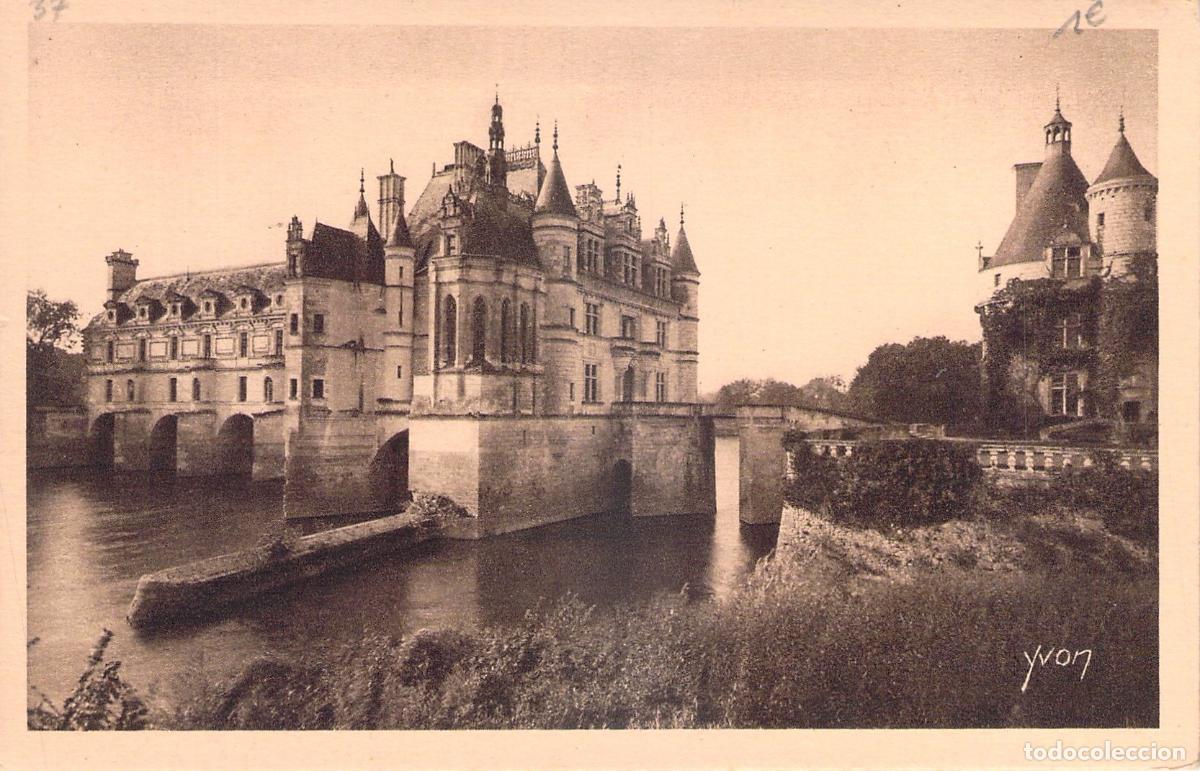 Cartoline: Postal del Castillo de Chenonceau, Fachada Nordeste, Francia