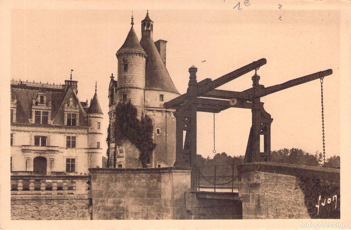 Cartoline: Postal Castillo de Chenonceaux El Puente Levadizo