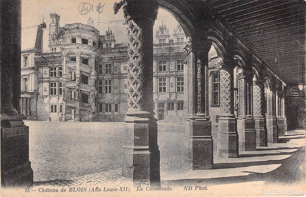 Cartoline: Postal Castillo de Blois Aile Louis-XII La Colonnade Francia