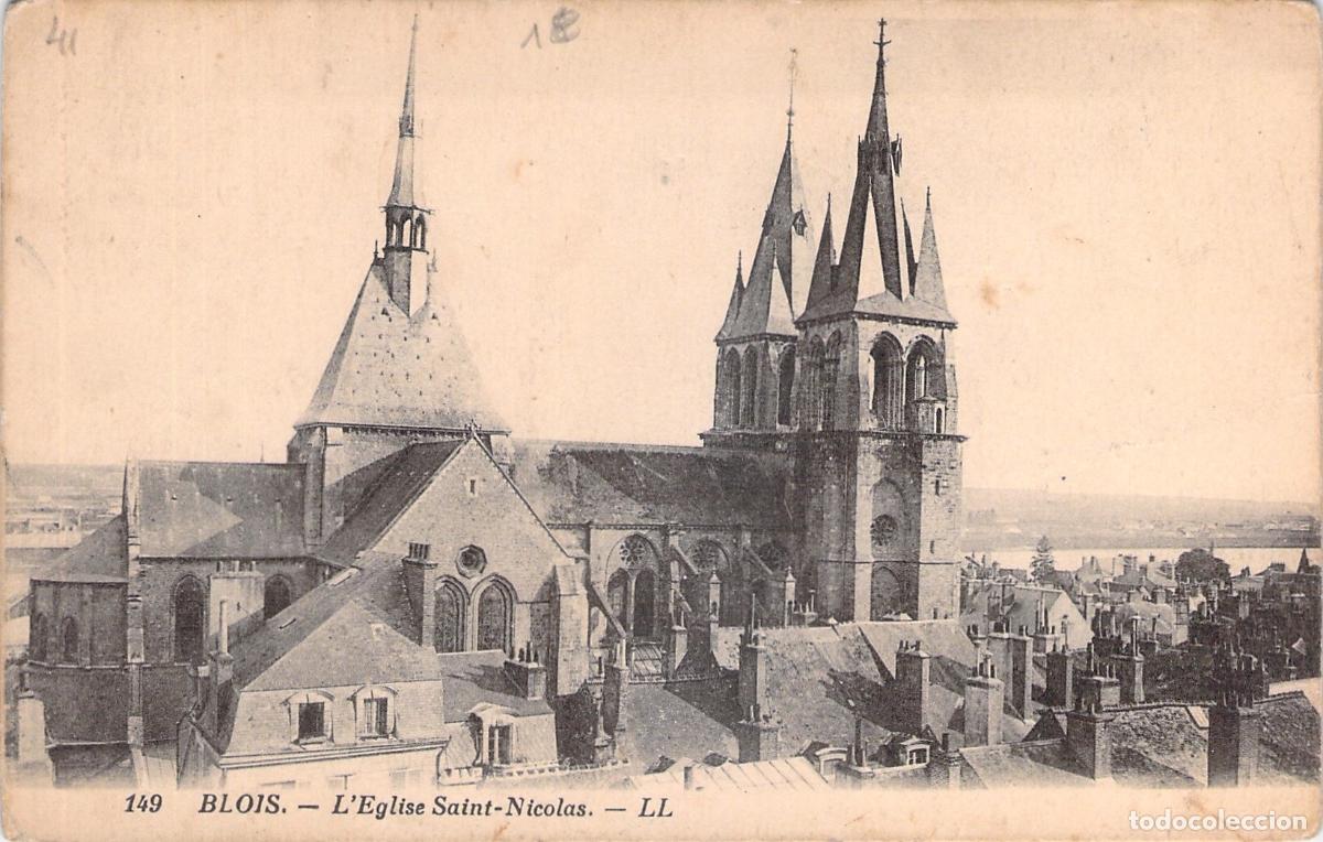 Postales: Postal de la Iglesia de San Nicol&aacute;s en Blois, Francia