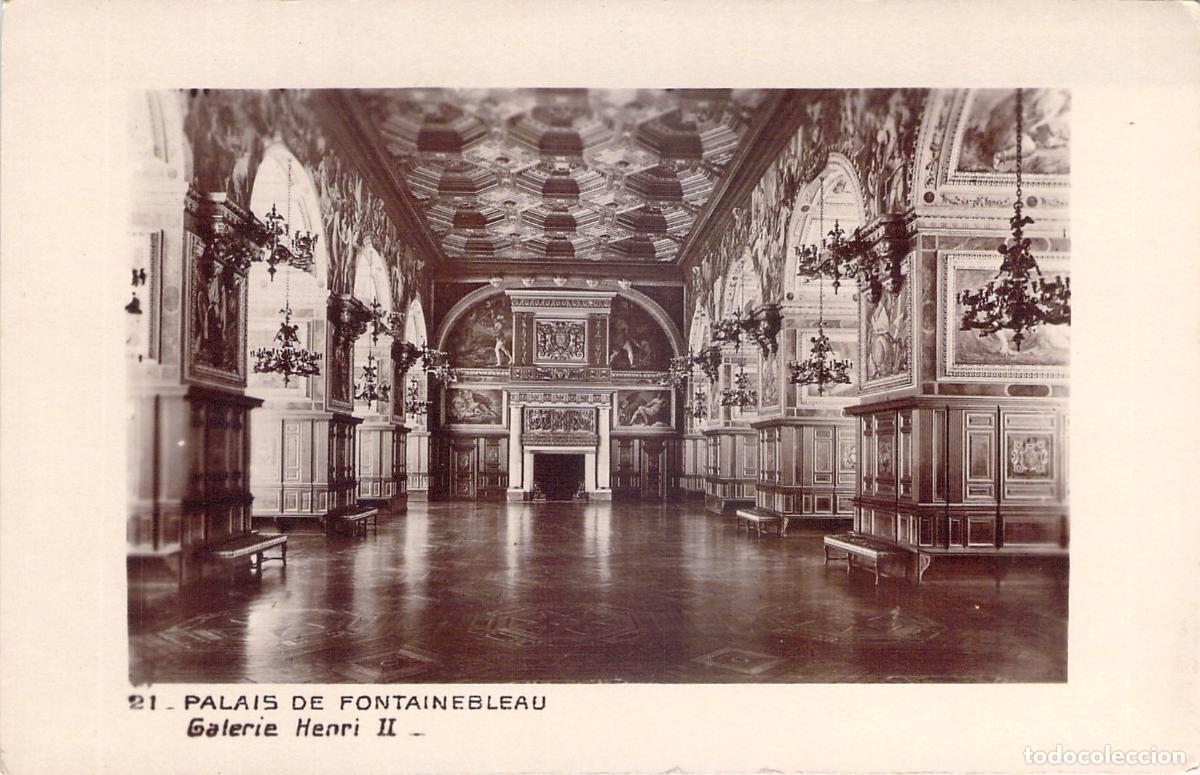 Postales: Postal Palacio de Fontainebleau Galer&iacute;a Enrique II Francia