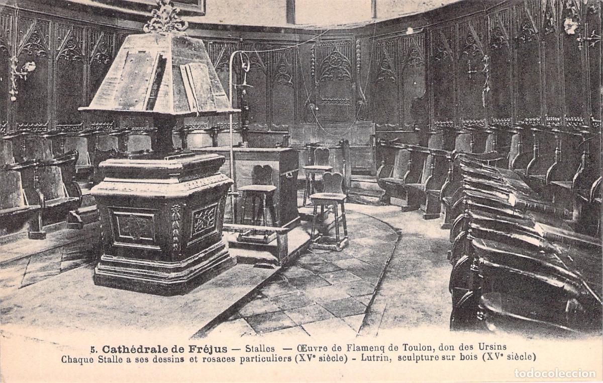 Postales: Postal de la Catedral de Fr&eacute;jus Siller&iacute;a de Coro y Facistol