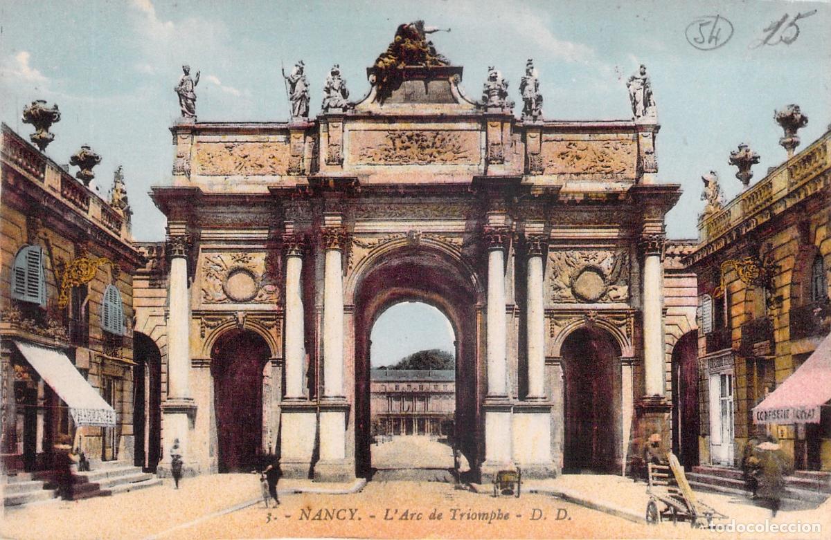 Postales: Postal del Arco de Triunfo en Nancy, Francia