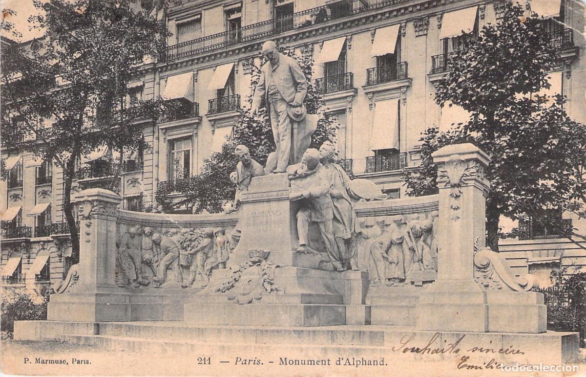 Postales: Postal de Par&iacute;s con el Monumento a Adolphe Alphand